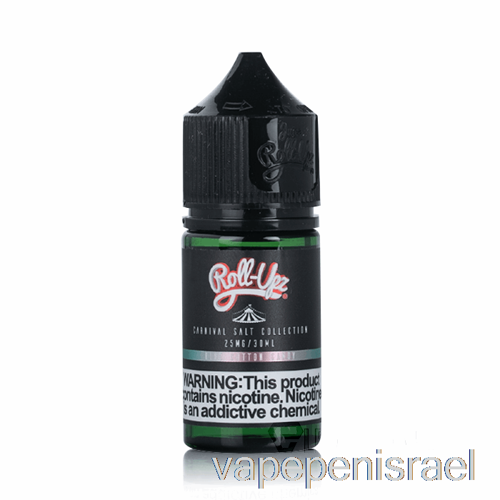 חד פעמי Vape ישראל כותנה כחולה - מלח קרנבל - רול-אפ מיץ - 30 מ"ל 25 מ"ג
